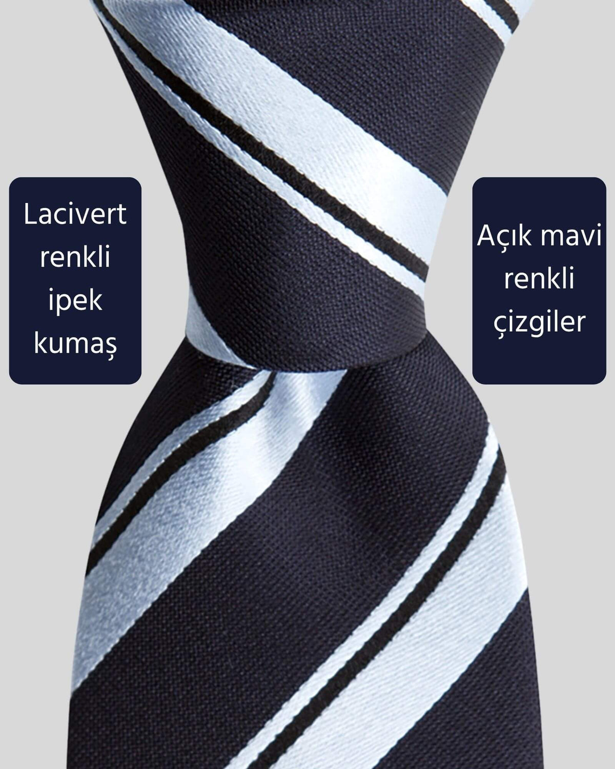 Kumovo lacivert ipek avukat kravatı