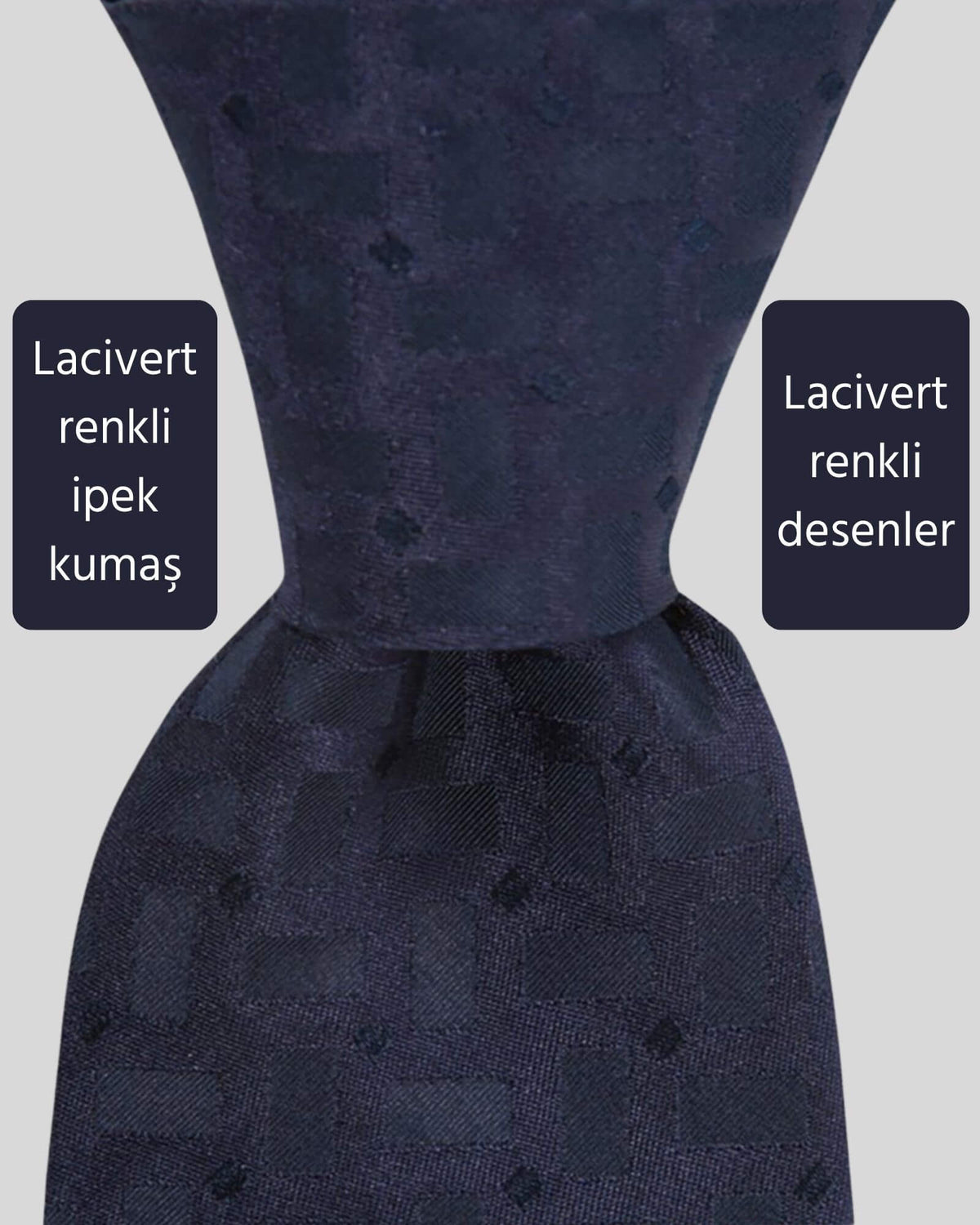 Kumovo klasik lacivert ipek kravat