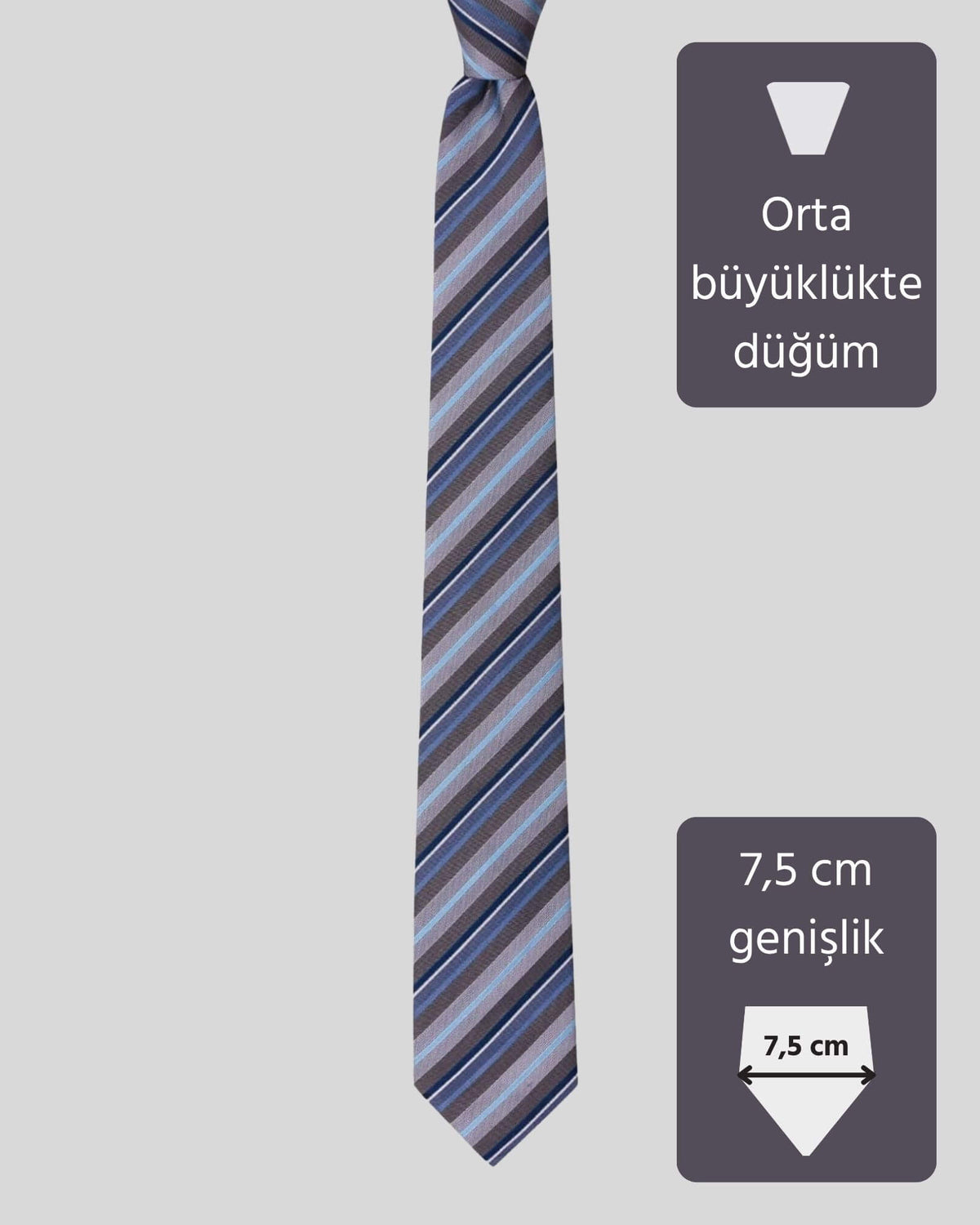 Kumovo gri ipek hediye kravat