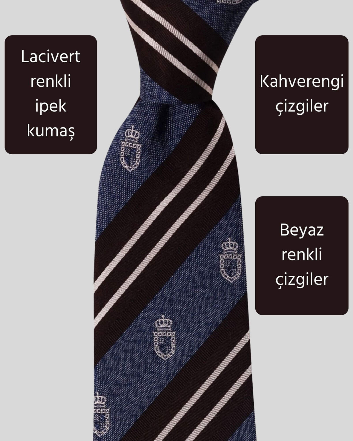 Kumovo lacivert ipek kravat