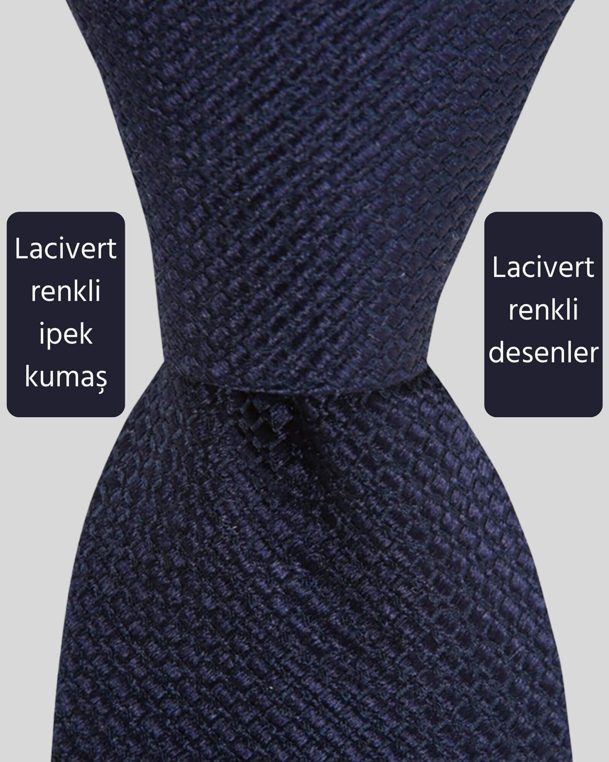 Kumovo düz lacivert ipek doktor kravatı