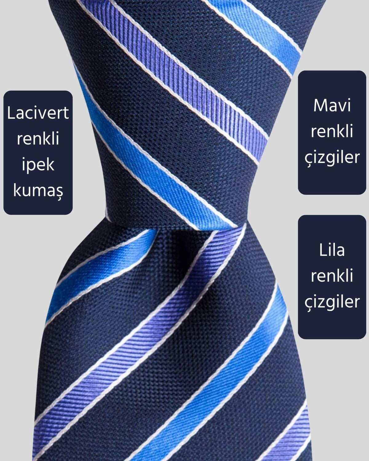 Kumovo lacivert ipek kravat