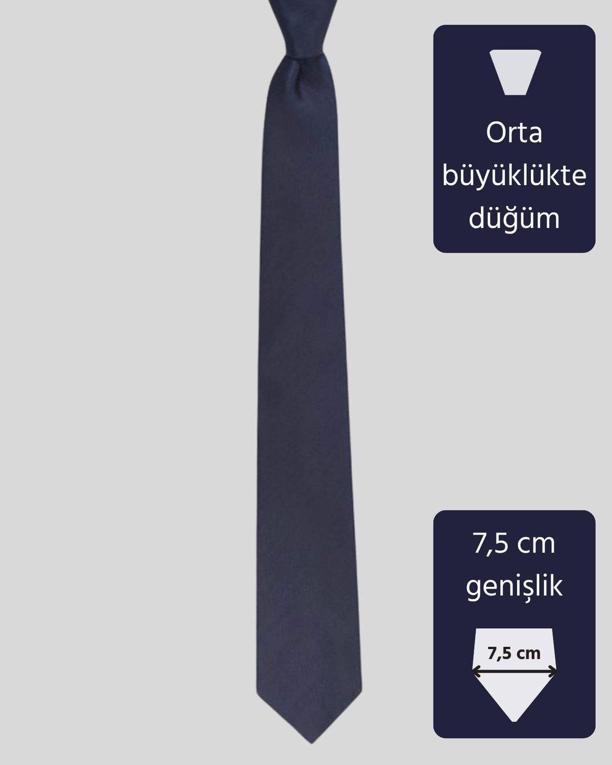 Kumovo lacivert ipek ofis kravatı