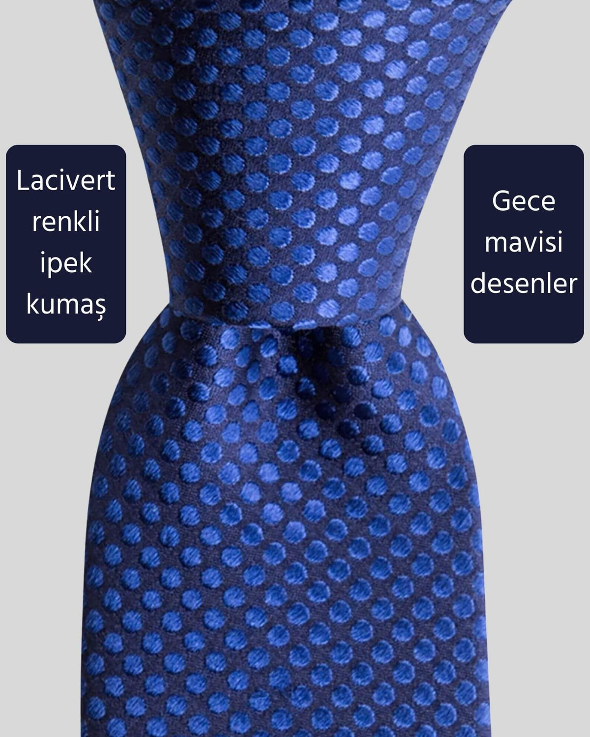 Kumovo lacivert ipek kravat