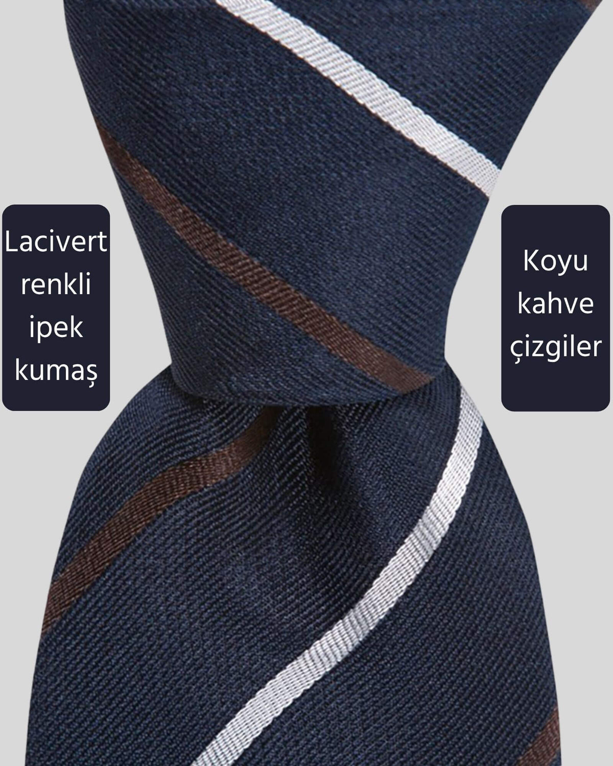 Kumovo lacivert ipek bankacı kravatı