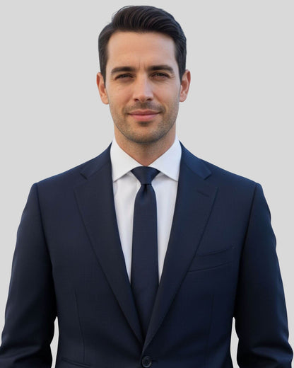 Lacivert Renkli İnce İpek Kravat - 6 cm genişlik