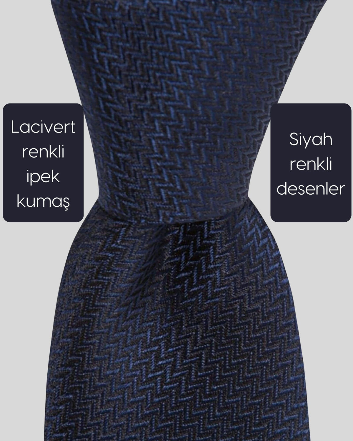 Kumovo lacivert ipek kravat