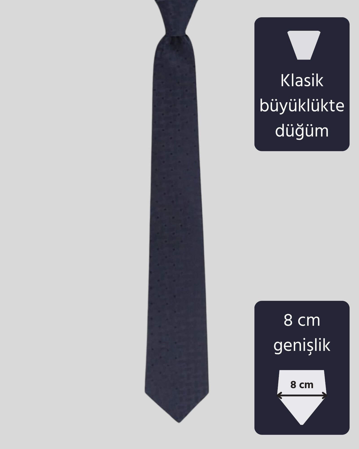 Kumovo lacivert ipek hakim kravatı