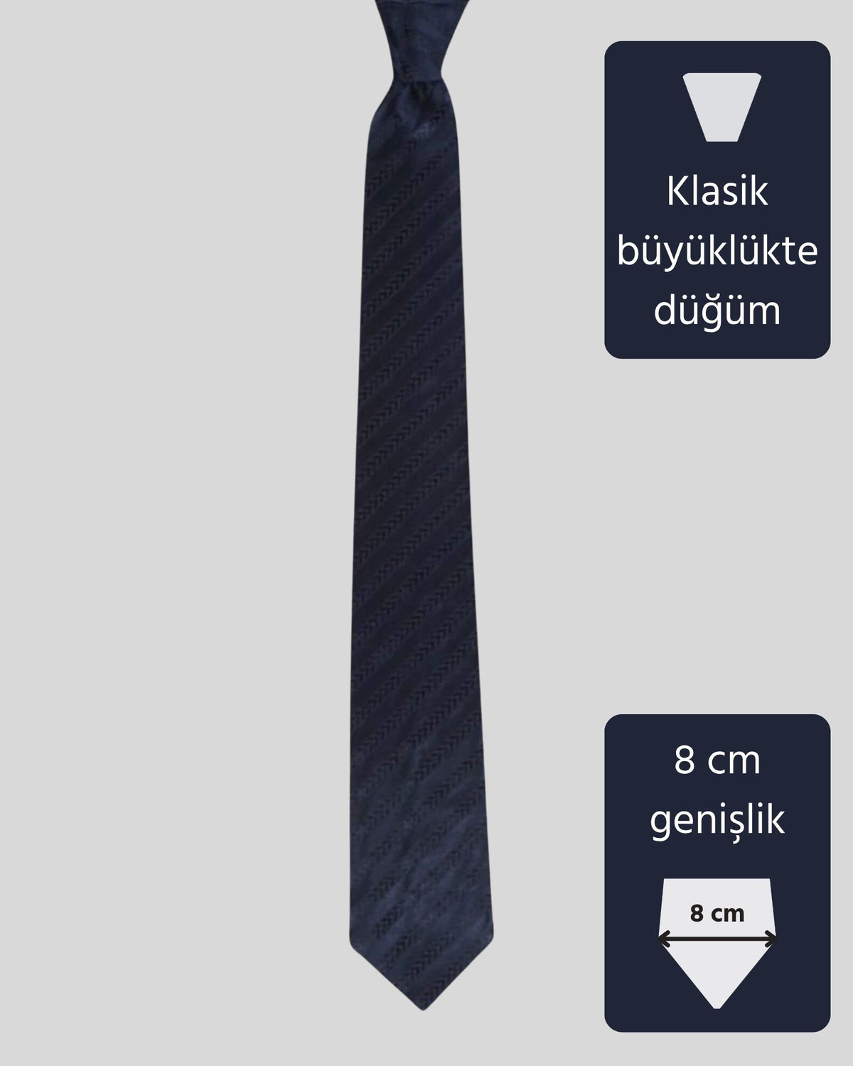 Kumovo lacivert lüks ipek avukat kravatı