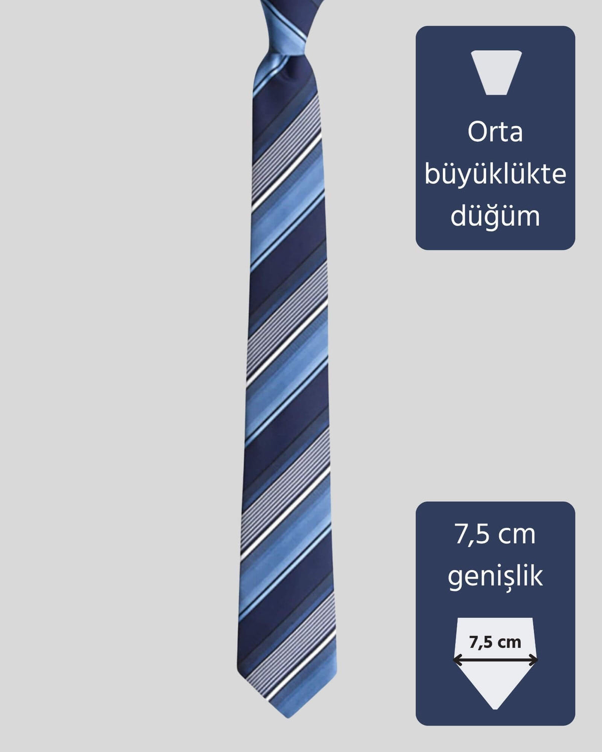 Kumovo lacivert ipek ofis kravatı
