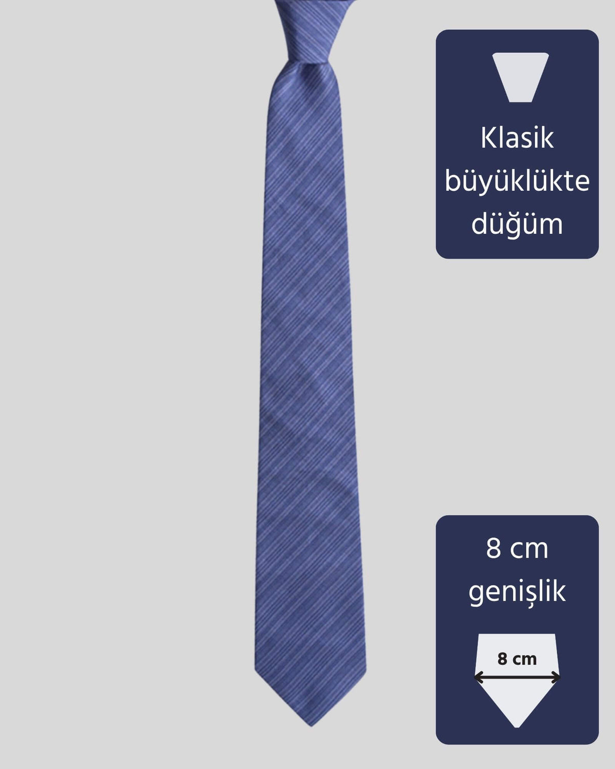 Kumovo lacivert ipek avukat kravatı