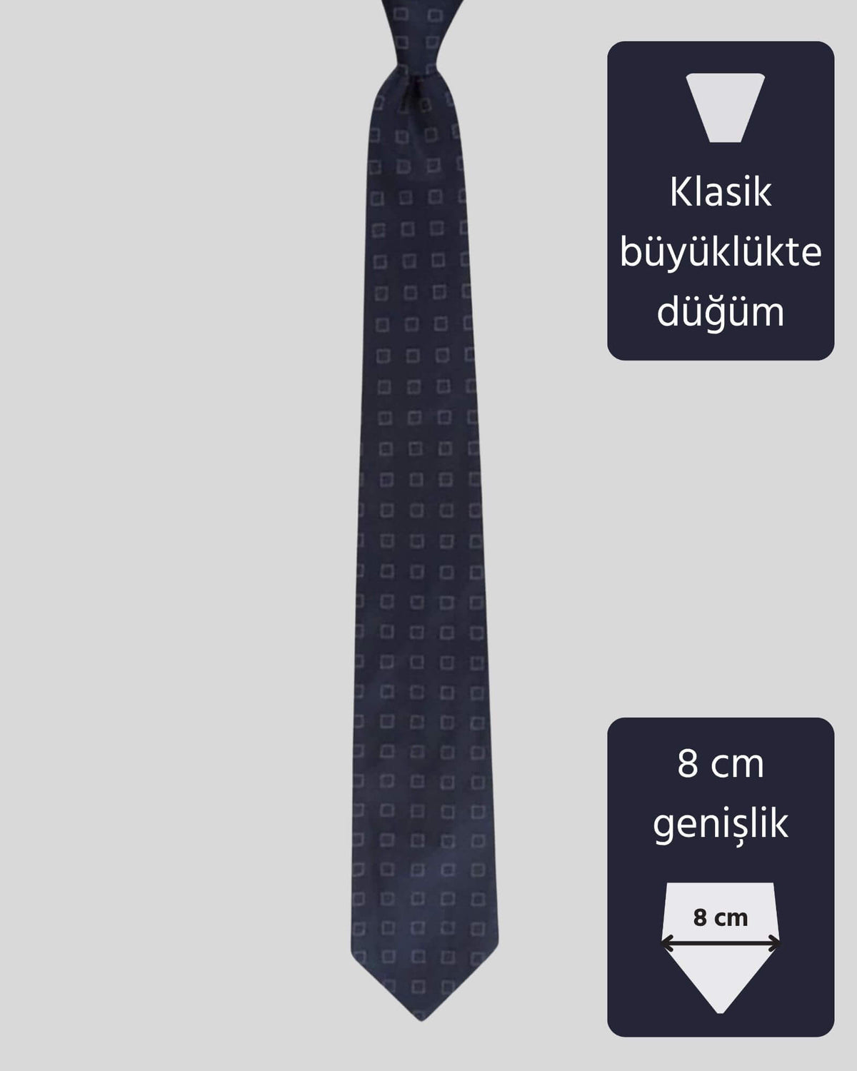 Kumovo lacivert ipek klasik kravat