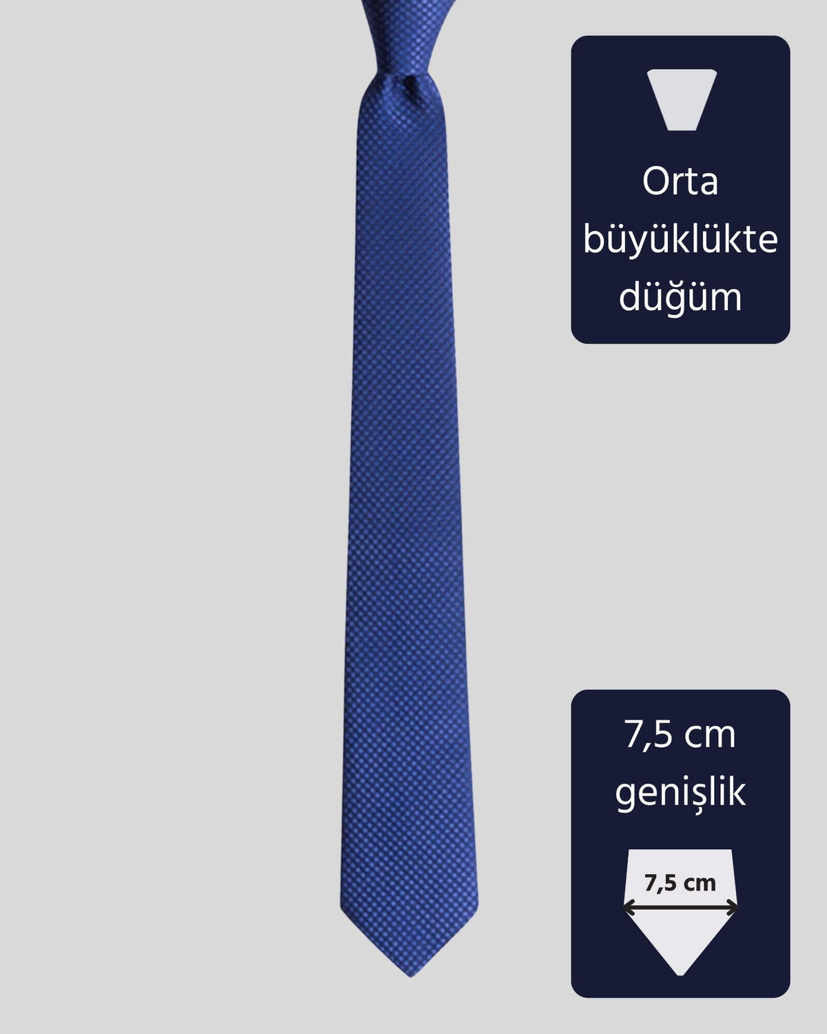 Kumovo lacivert ipek düğün kravatı