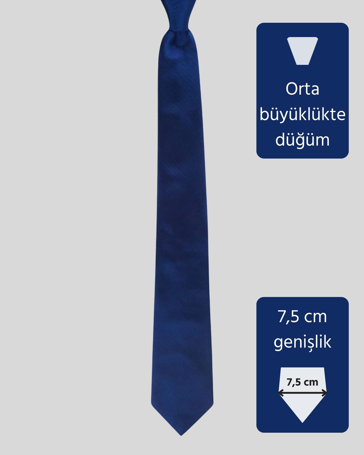 Kumovo gece mavisi saten ipek doktor kravatı