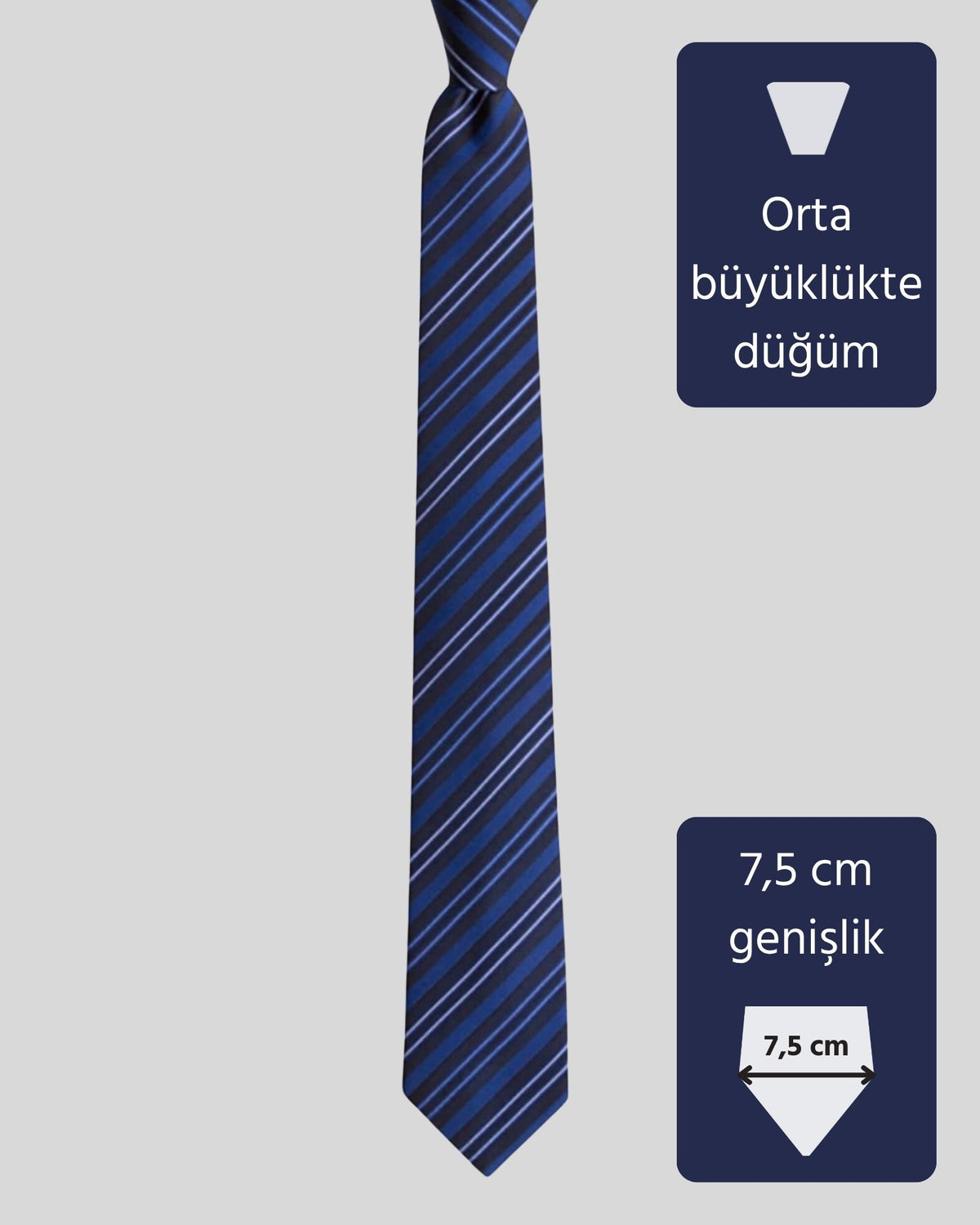 Kumovo lacivert ipek avukat kravatı