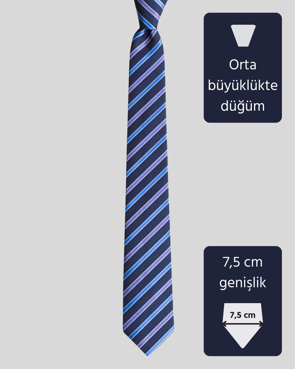 Kumovo lacivert ipek avukat kravatı