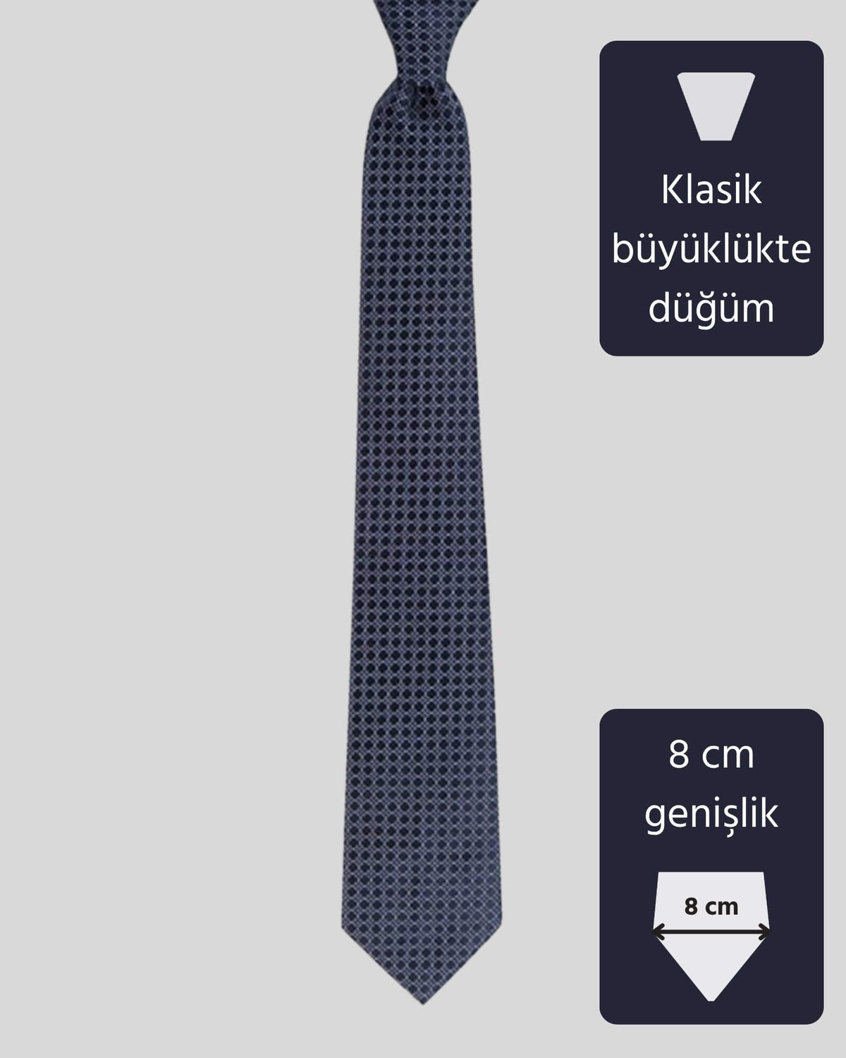 Kumovo lacivert ipek avukat kravatı