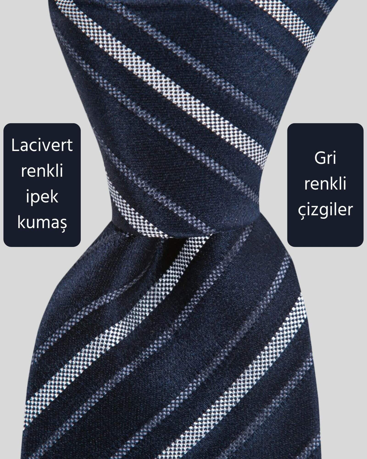 Kumovo premium lacivert ipek avukat kravatı