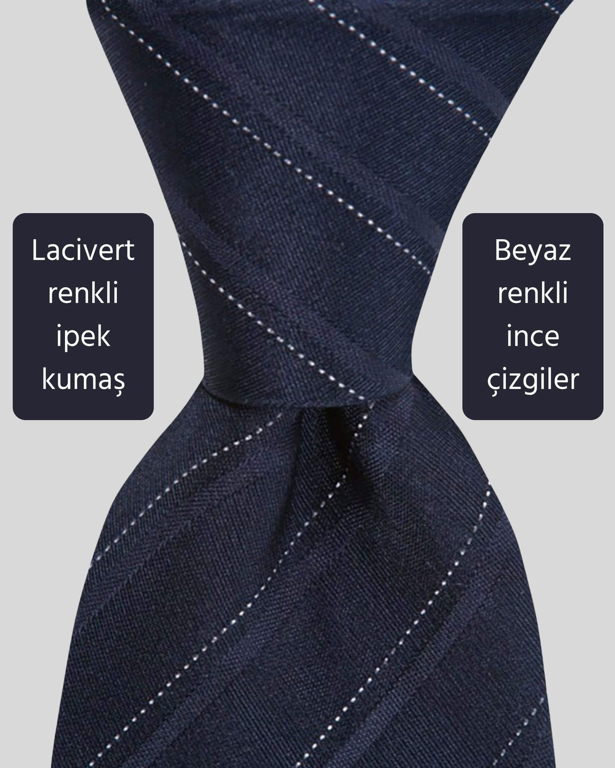 Kumovo lacivert ipek avukat kravatı