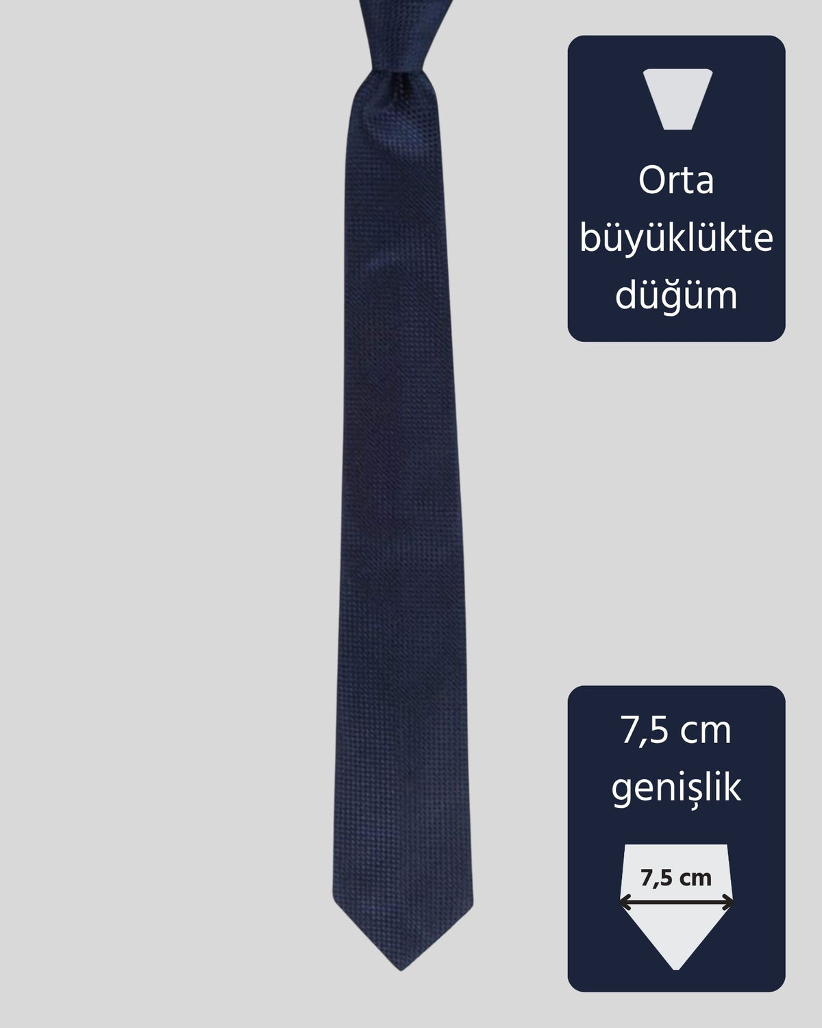 Kumovo lacivert ipek avukat kravatı