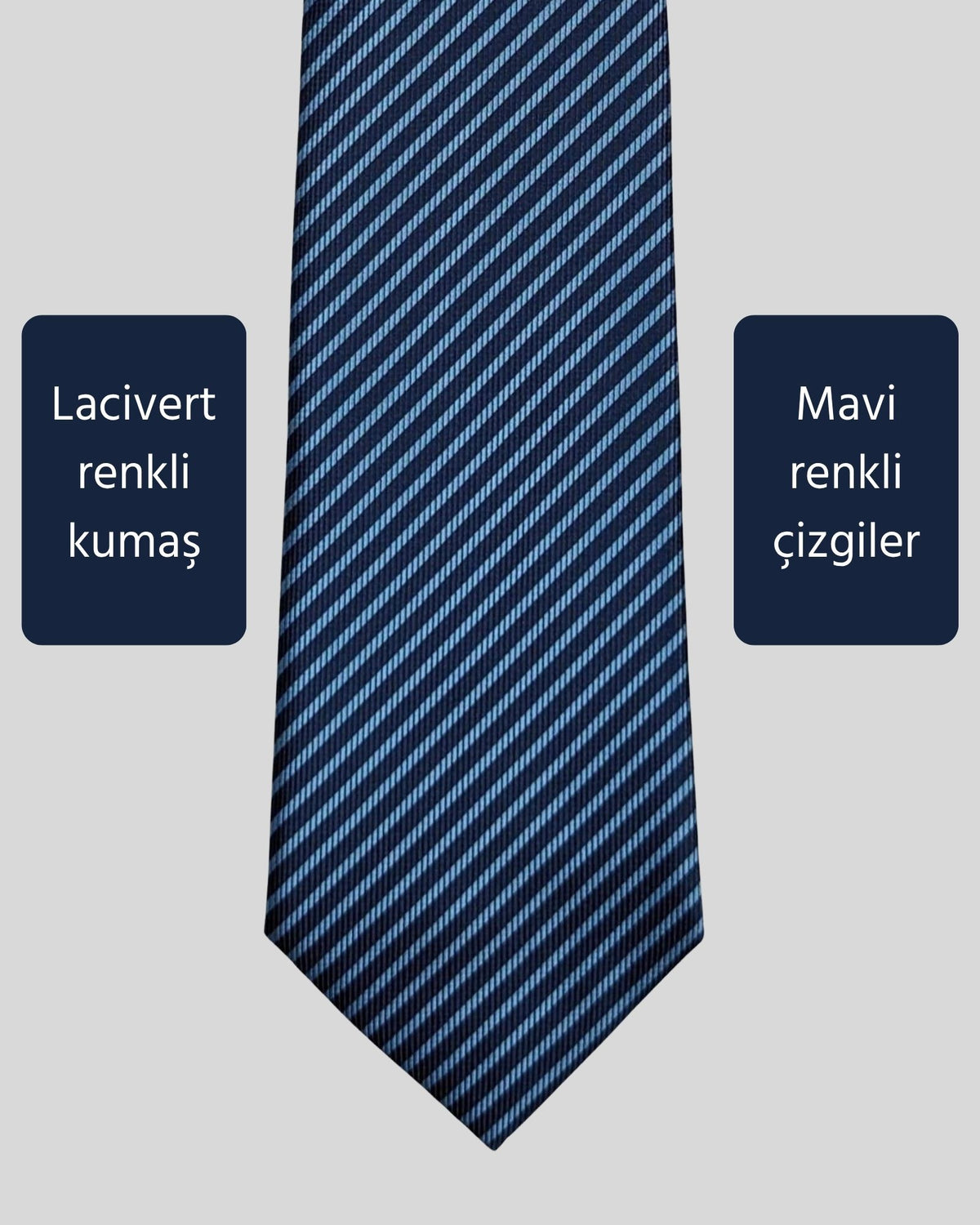 Kumovo lacivert renkli ince kravat
