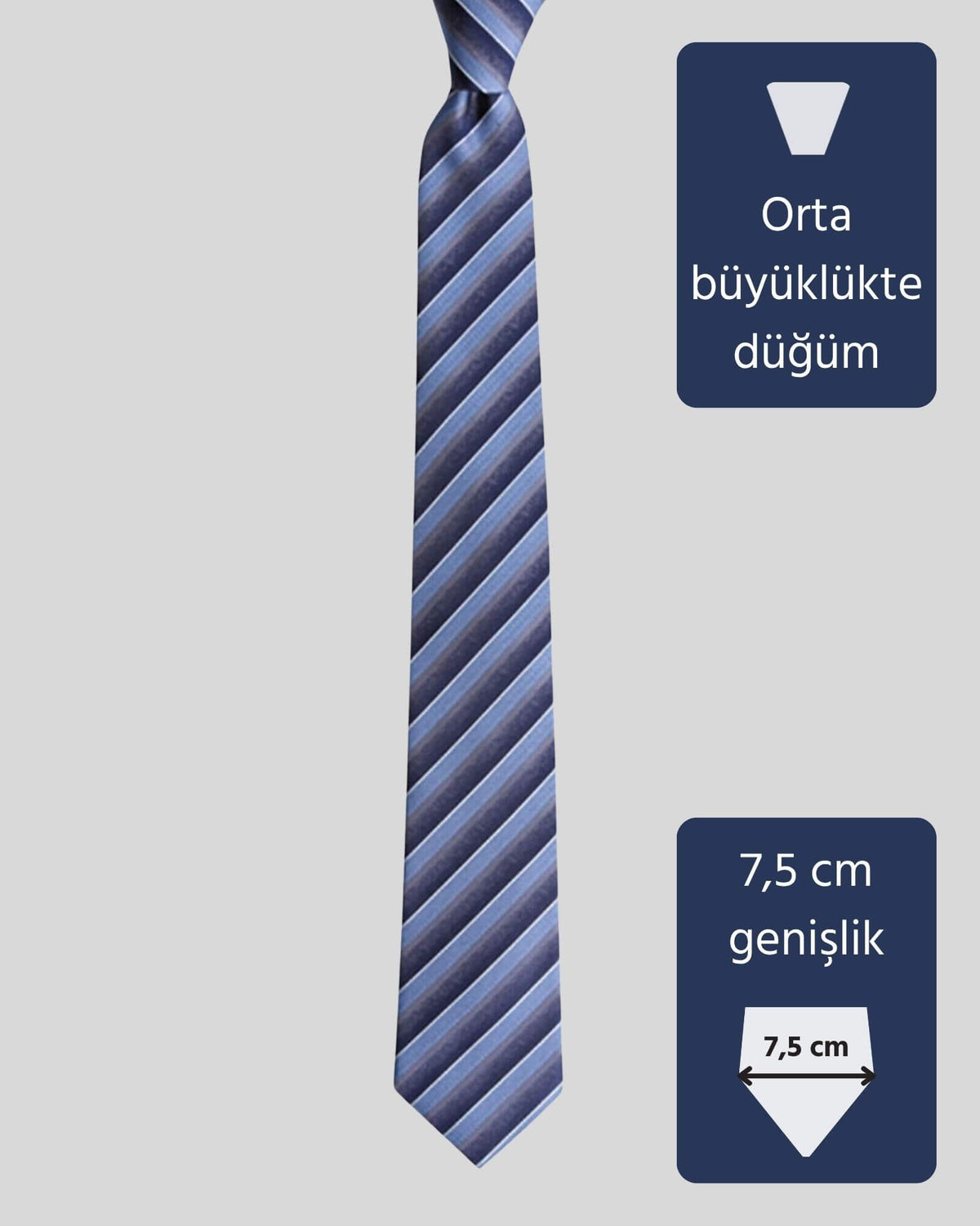 Kumovo koyu mavi ipek erkek kravat