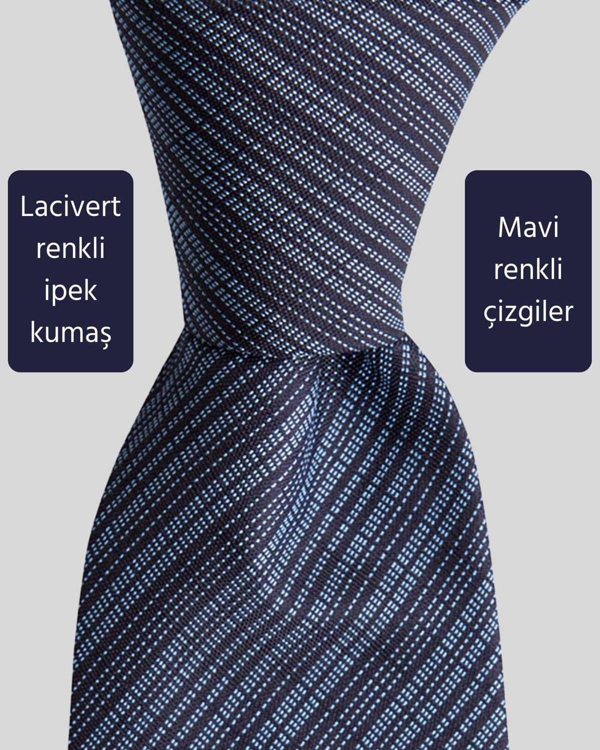 Kumovo koyu lacivert ipek kravat