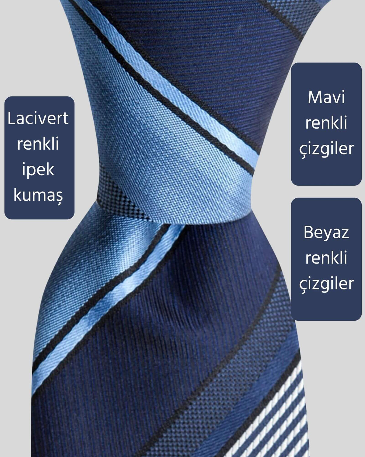 Kumovo lacivert ipek kravat