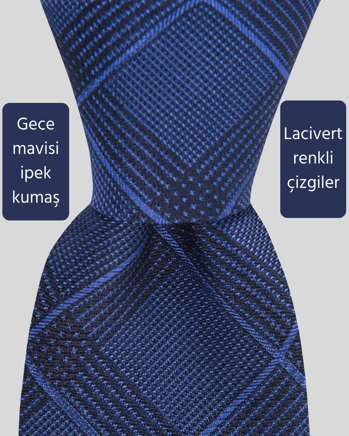 Kumovo lacivert ipek avukat kravatı