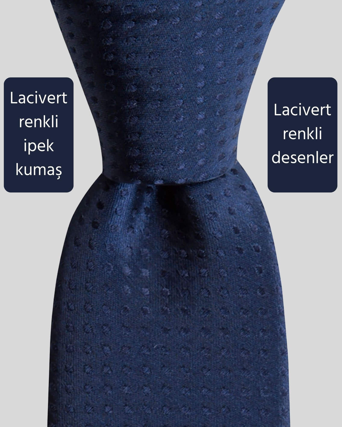 Kumovo lacivert ipek kravat