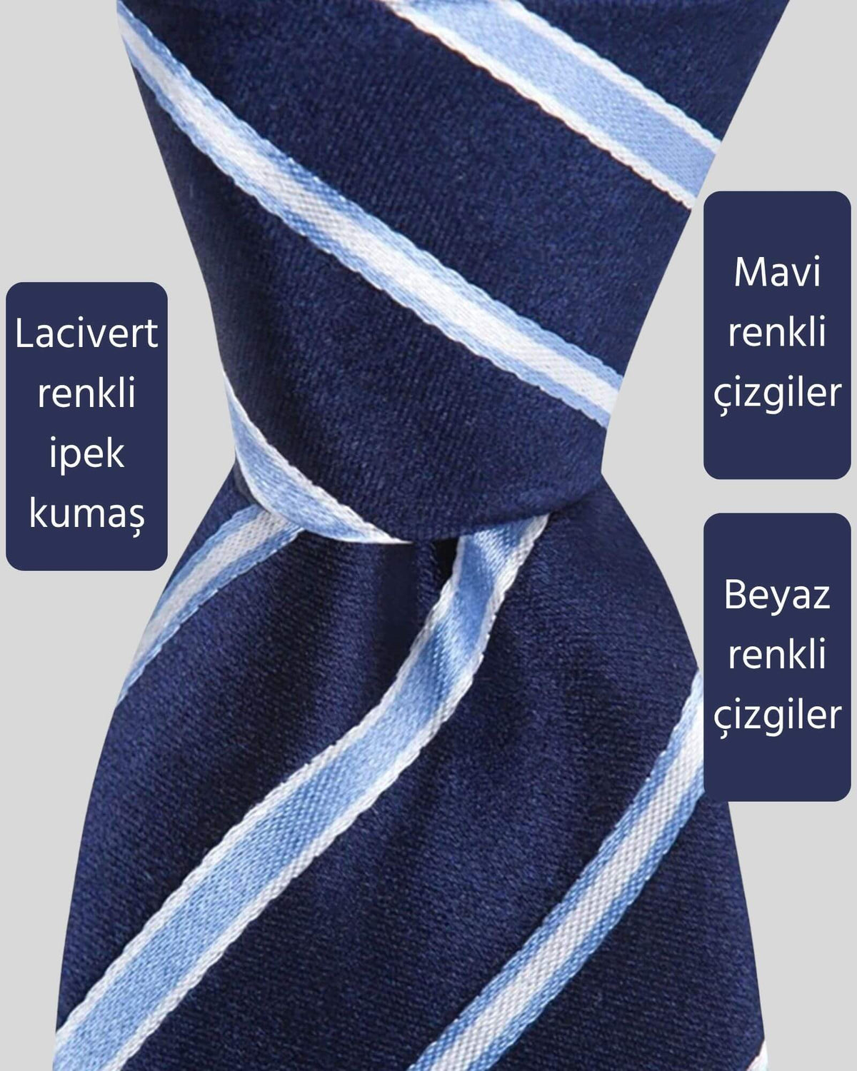 Kumovo lacivert ipek avukat kravatı