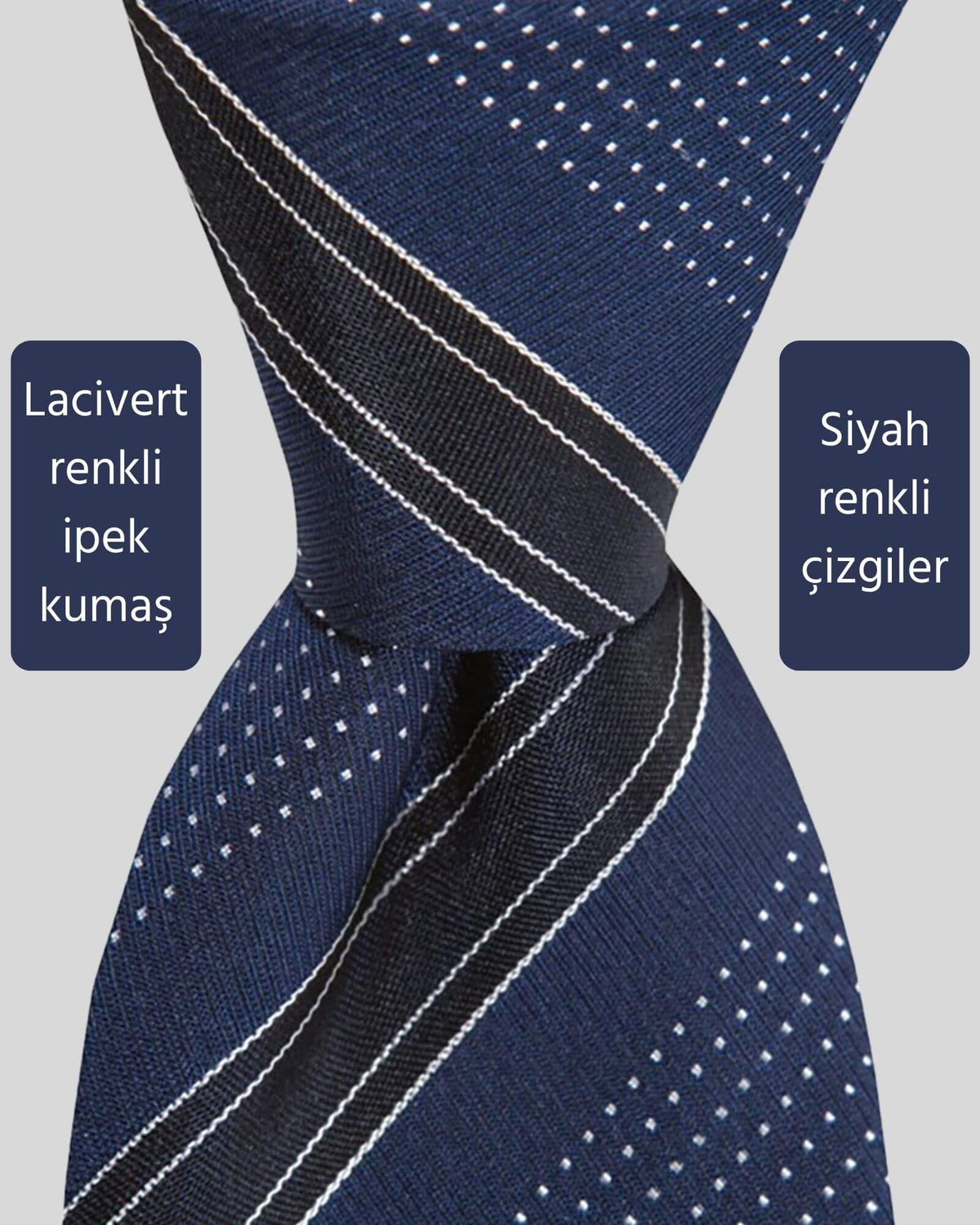 Kumovo lacivert ipek avukat kravatı