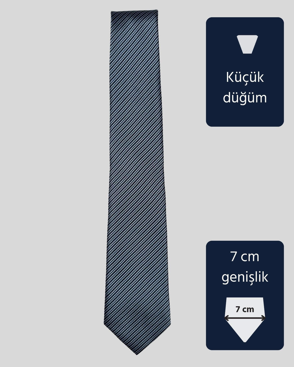 Kumovo lacivert mavi çizgili doktor kravatı