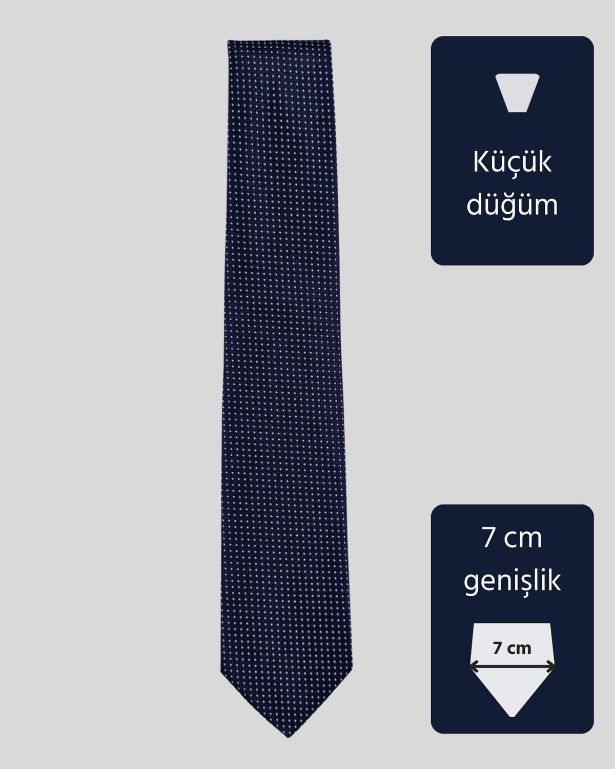 Kumovo ince lacivert öğretmen kravatı