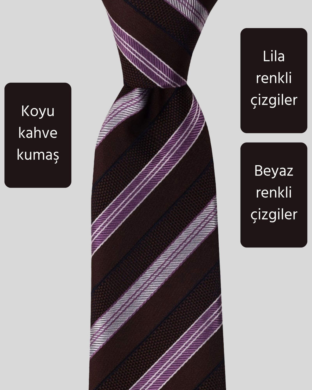 Kumovo kahverengi avukat kravatı