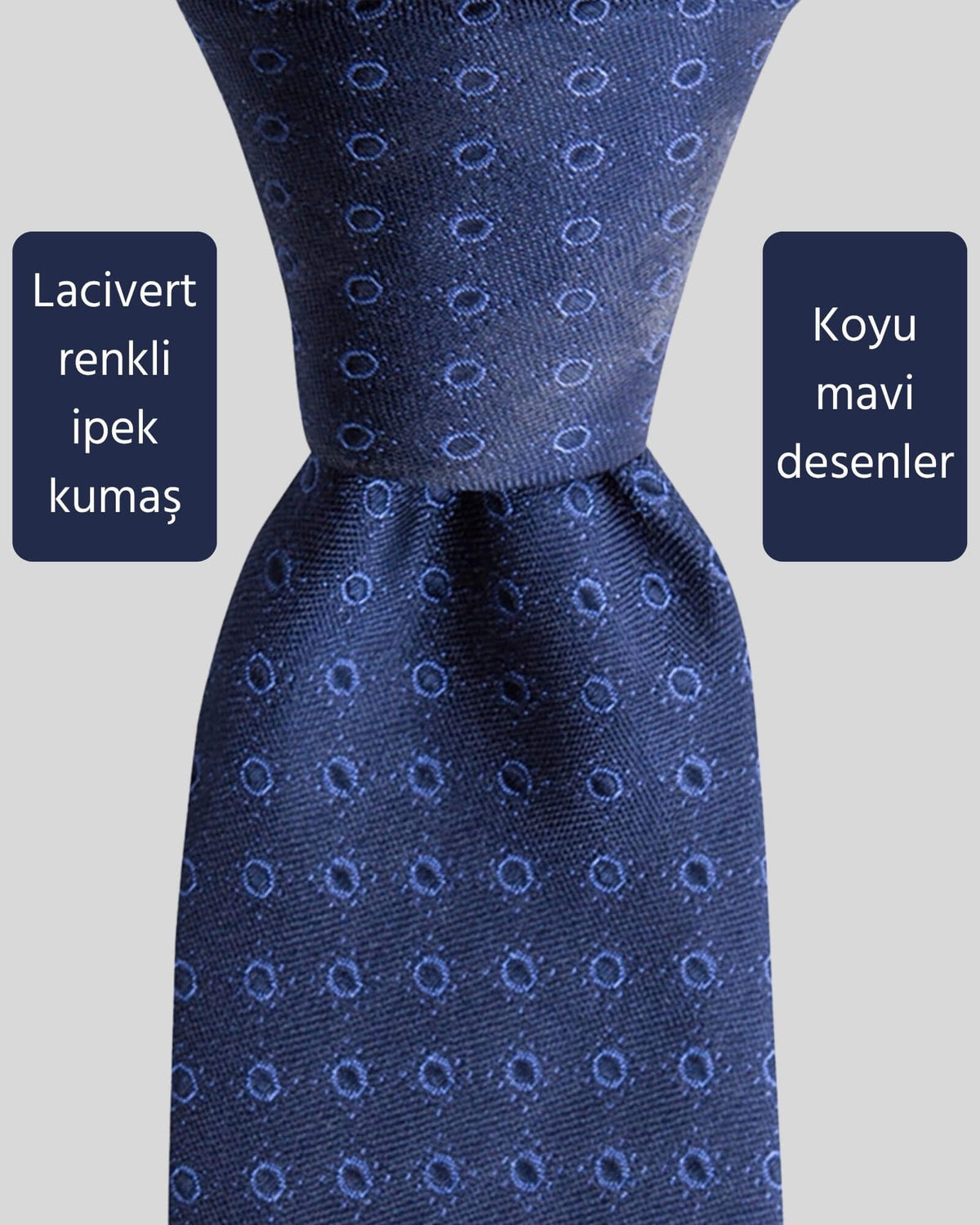Kumovo lacivert ipek avukat kravatı