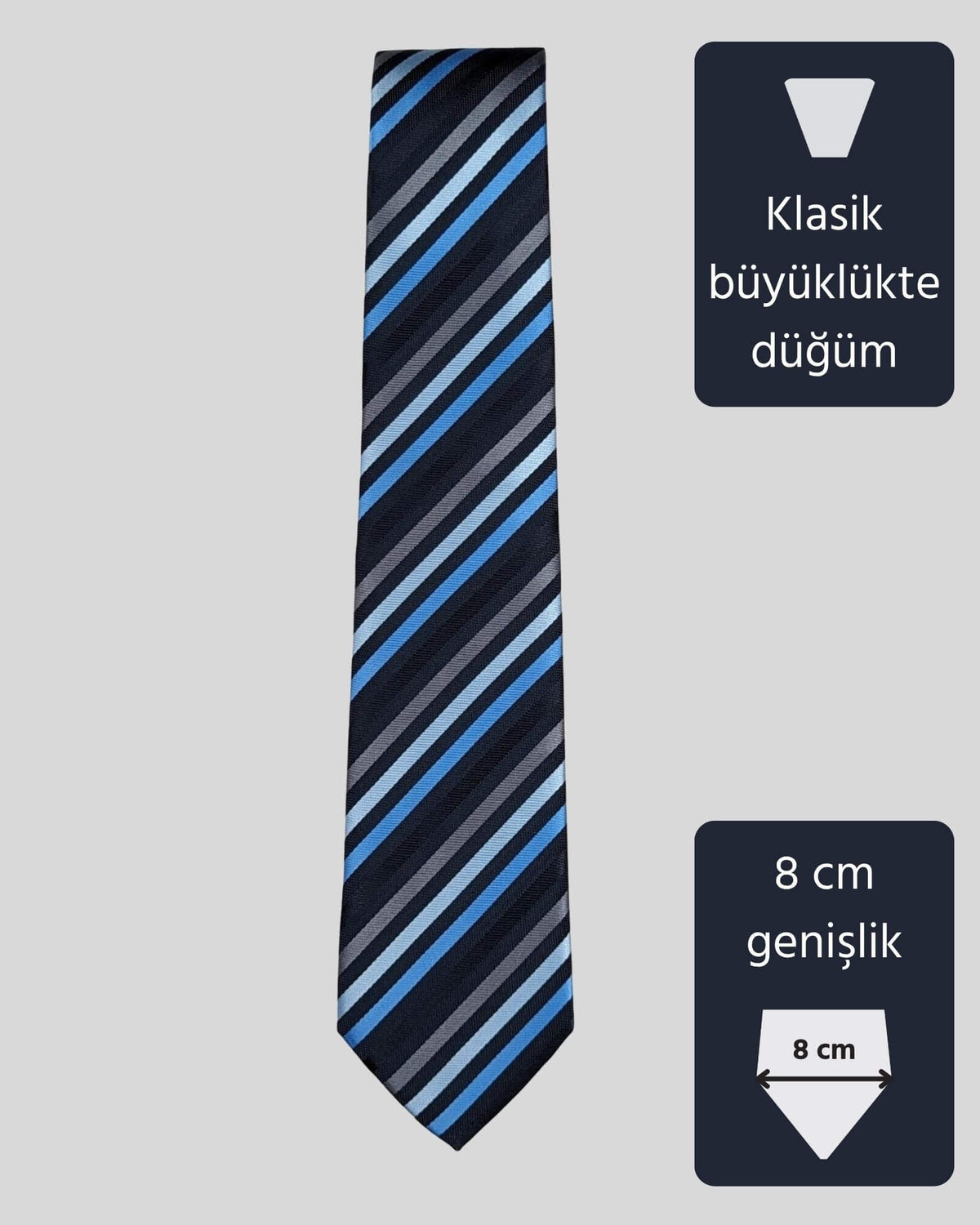 Kumovo lacivert klasik avukat kravatı