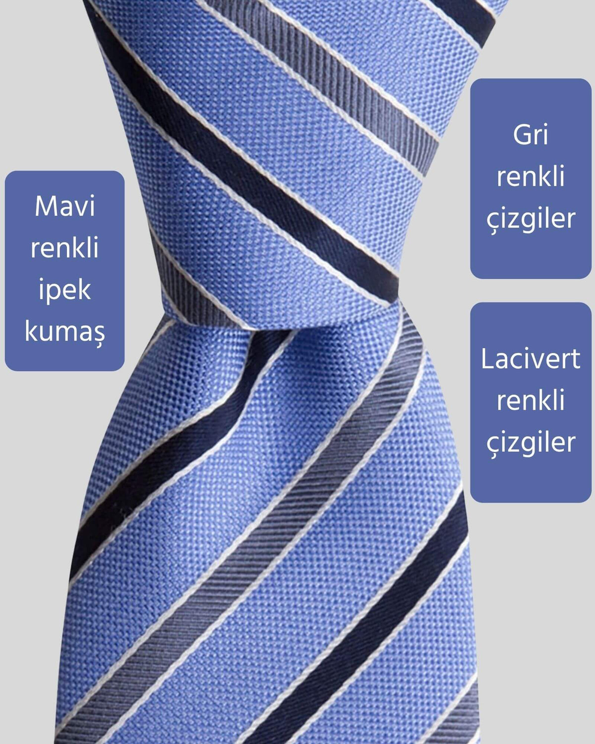 Kumovo mavi ipek politikacı kravatı