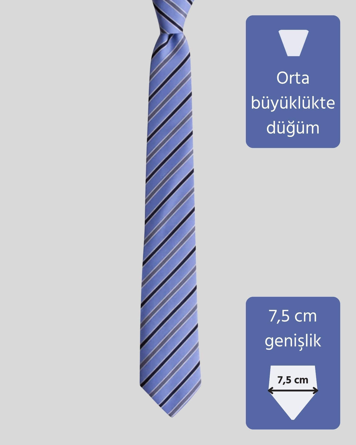 Kumovo mavi ipek bürokrat kravatı