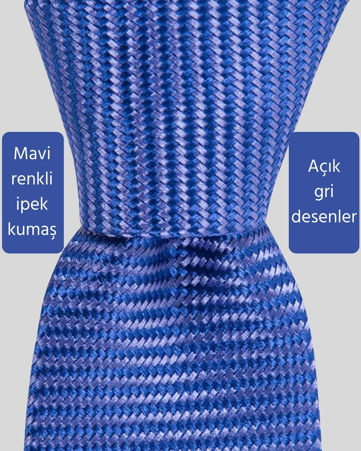 Kumovo mavi ipek kravat
