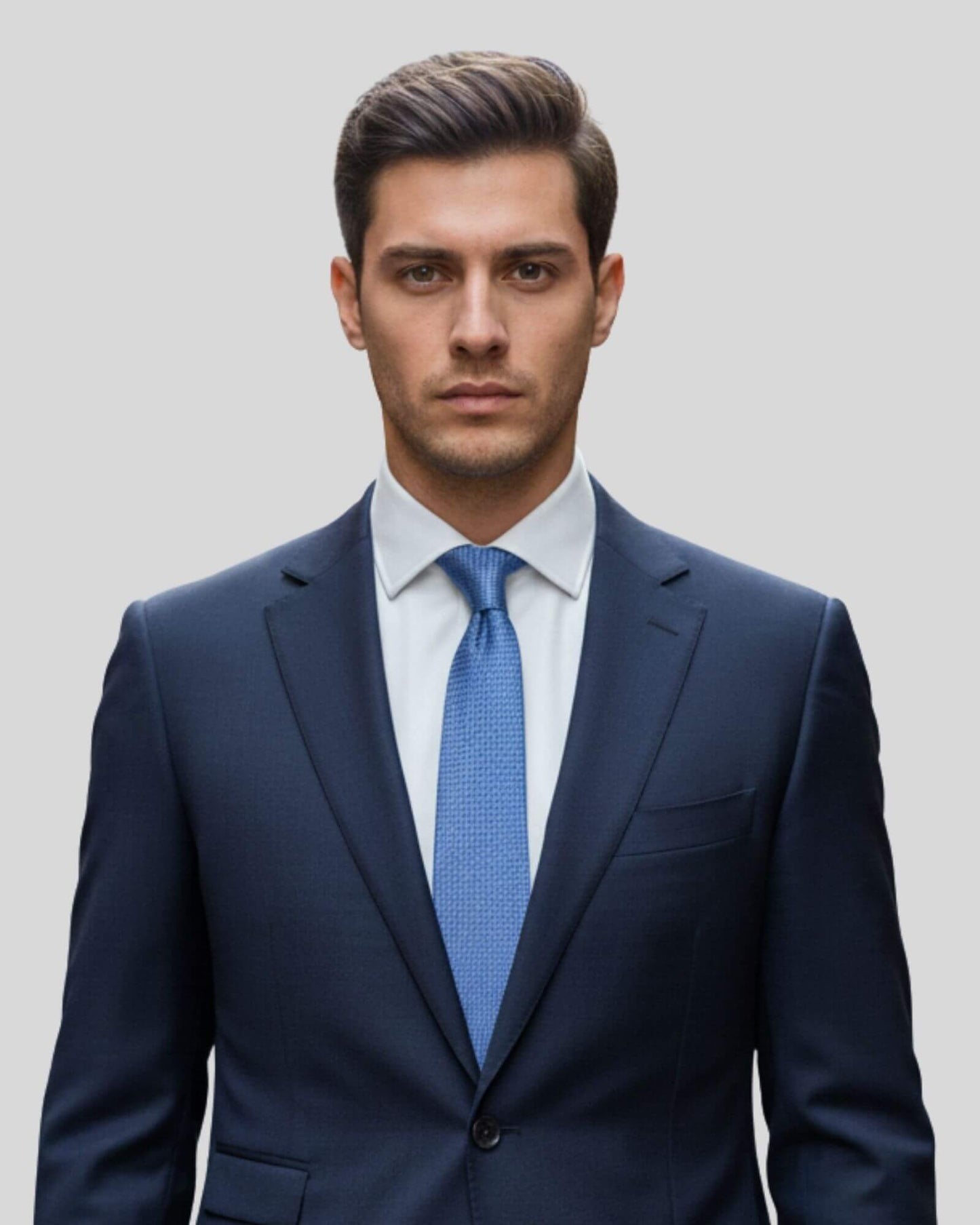 Açık Mavi Renkli İnce İpek Kravat – 6 cm genişlik