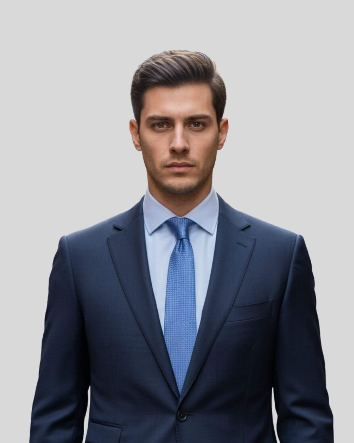 Açık Mavi Renkli İnce İpek Kravat – 6 cm genişlik