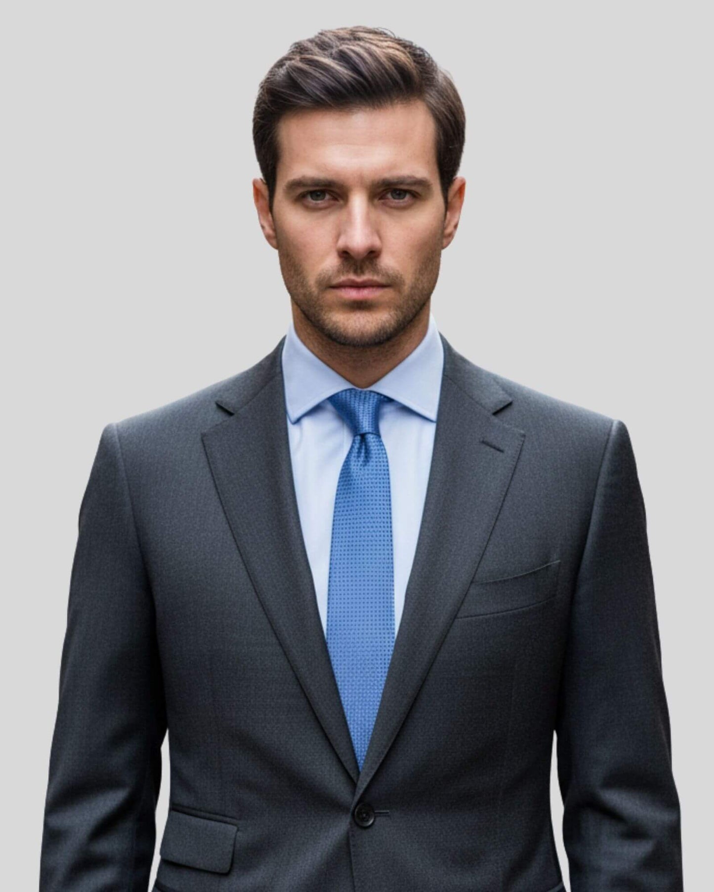 Açık Mavi Renkli İnce İpek Kravat – 6 cm genişlik