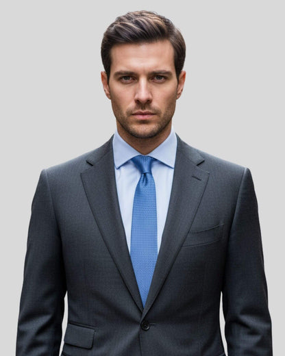 Açık Mavi Renkli İnce İpek Kravat – 6 cm genişlik