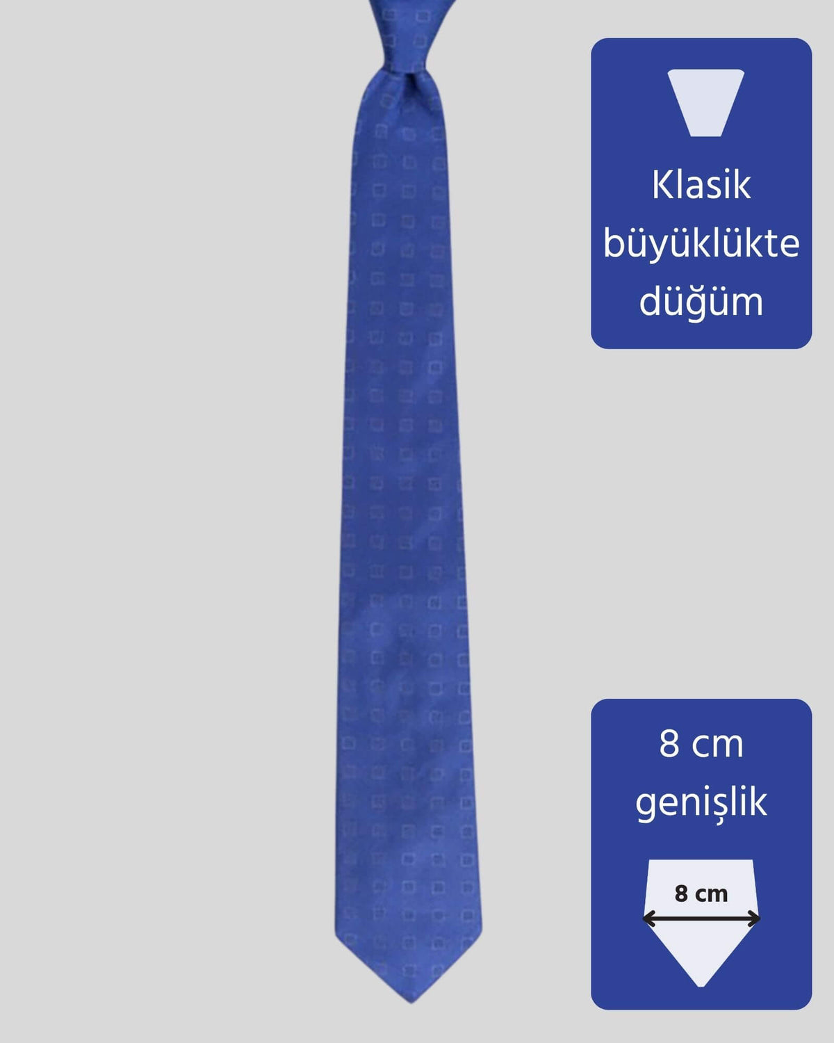 Kumovo çivit mavi lüks ipek damat babası kravatı
