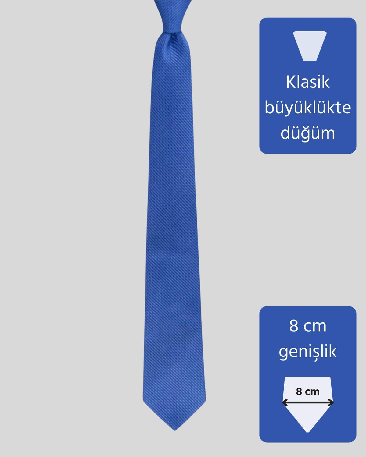 Kumovo çivit mavi lüks ipek düğün kravatı