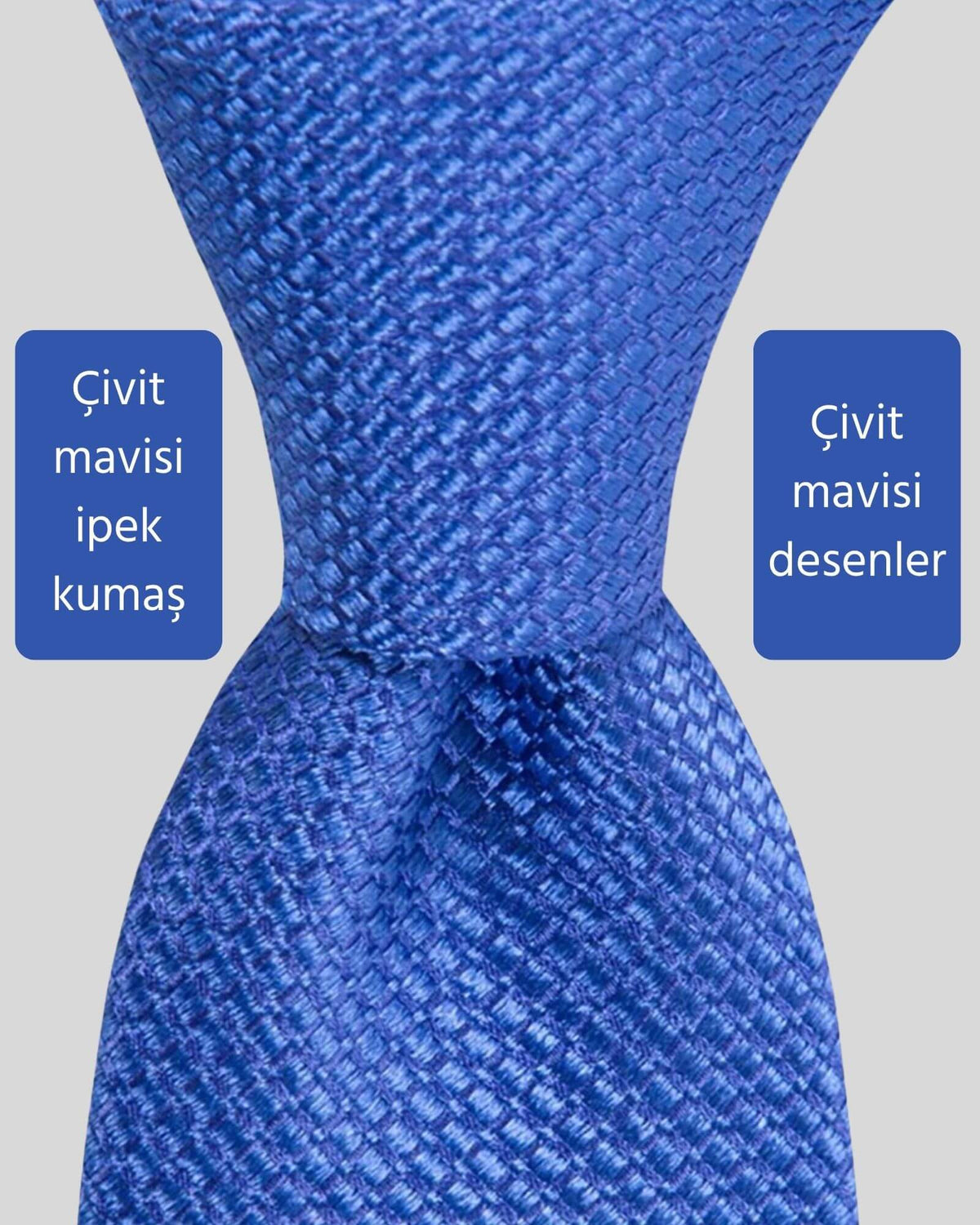 Kumovo çivit mavi lüks ipek avukat kravatı