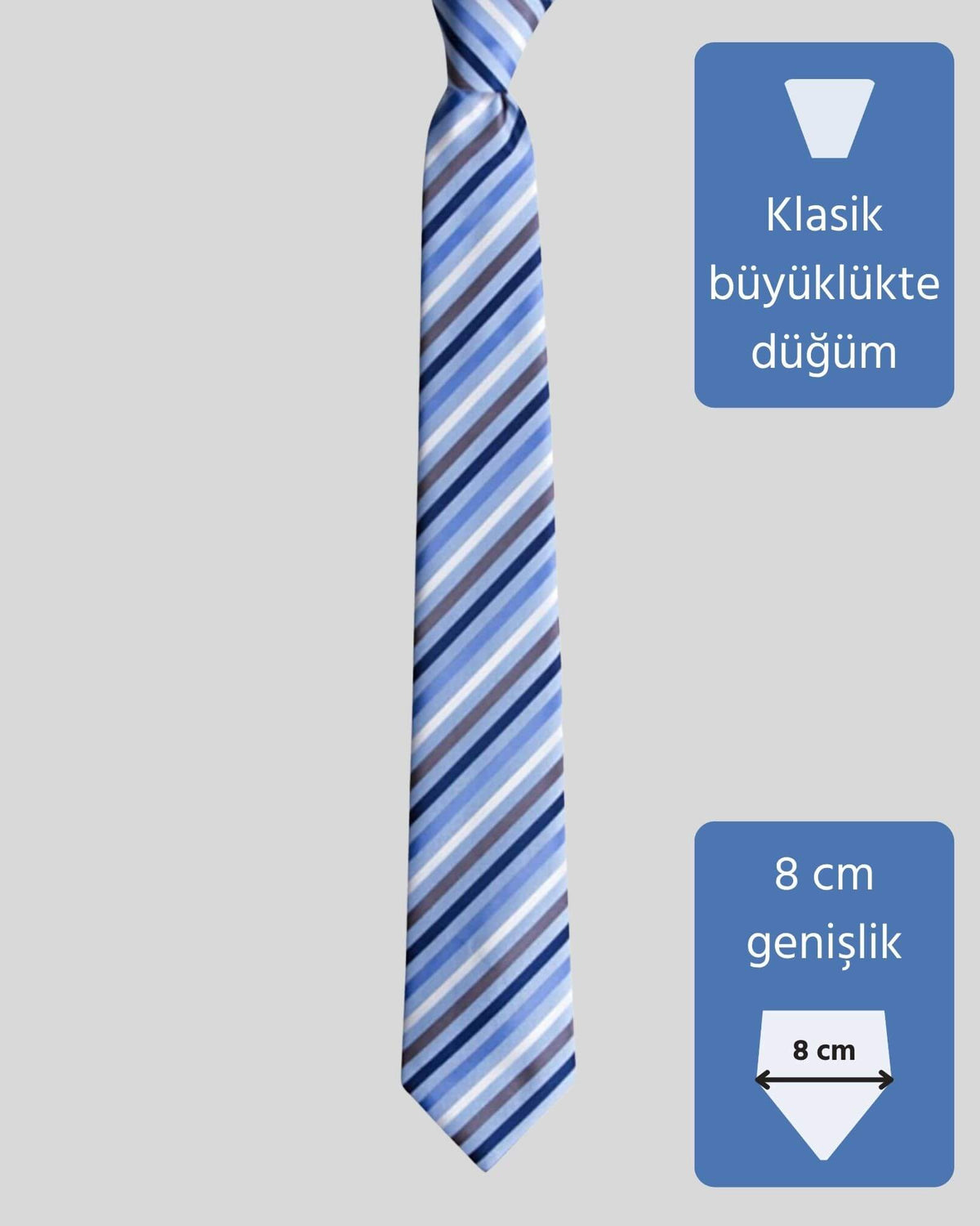 Kumovo mavi beyaz kravat