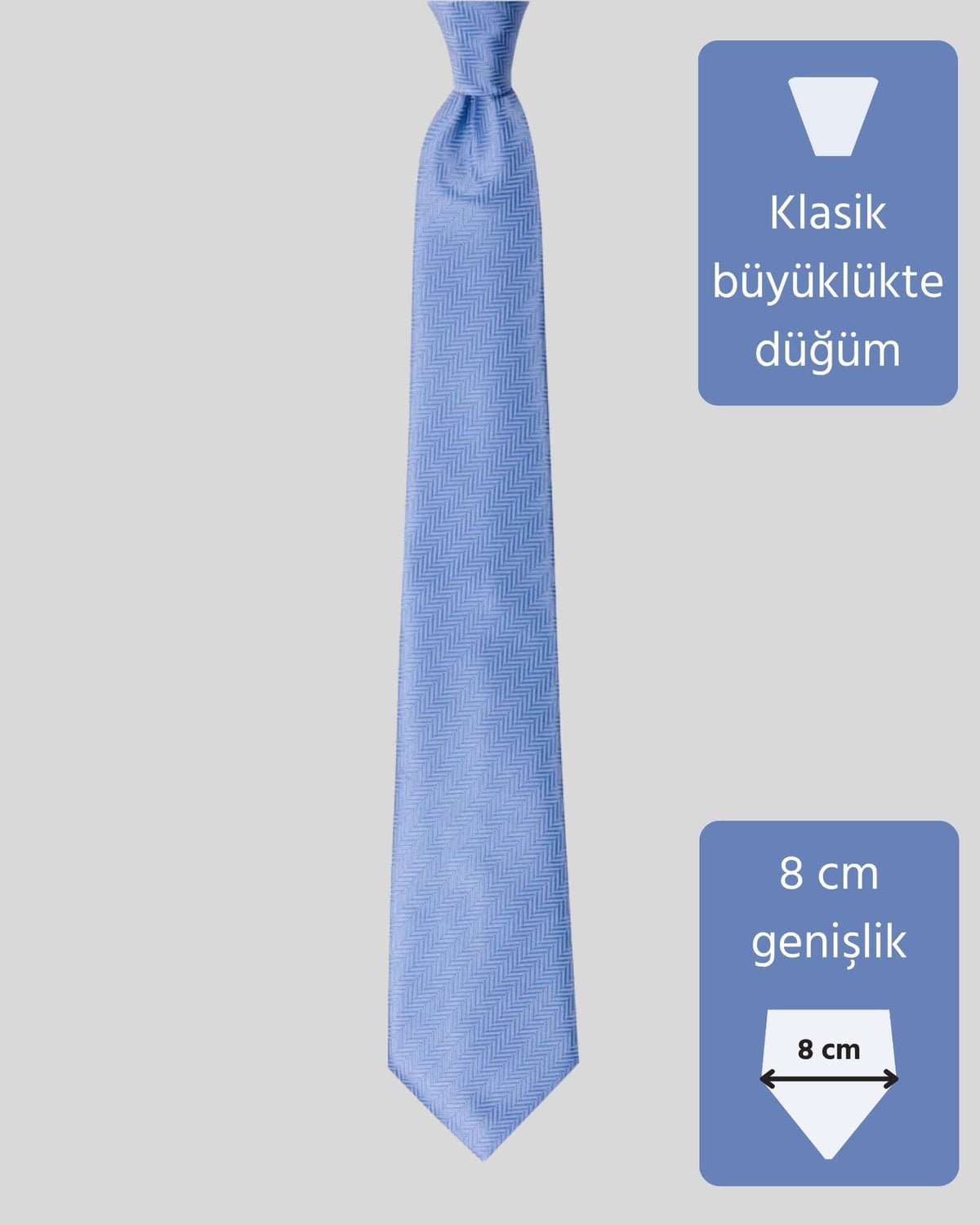 Kumovo mavi klasik avukat kravatı