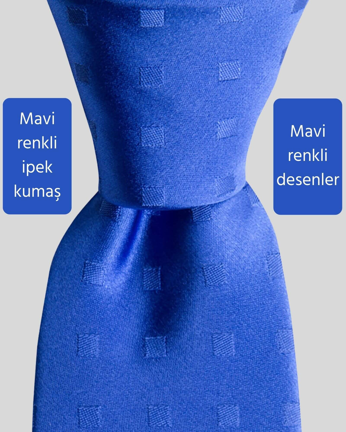 Kumovo çivit mavisi ipek kravat